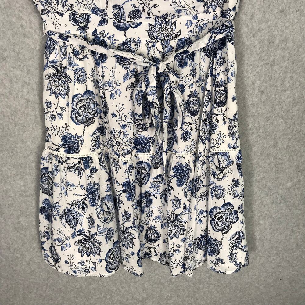 Lucky Brand White and Blue Floral Mini Dress - Picture 4 of 14